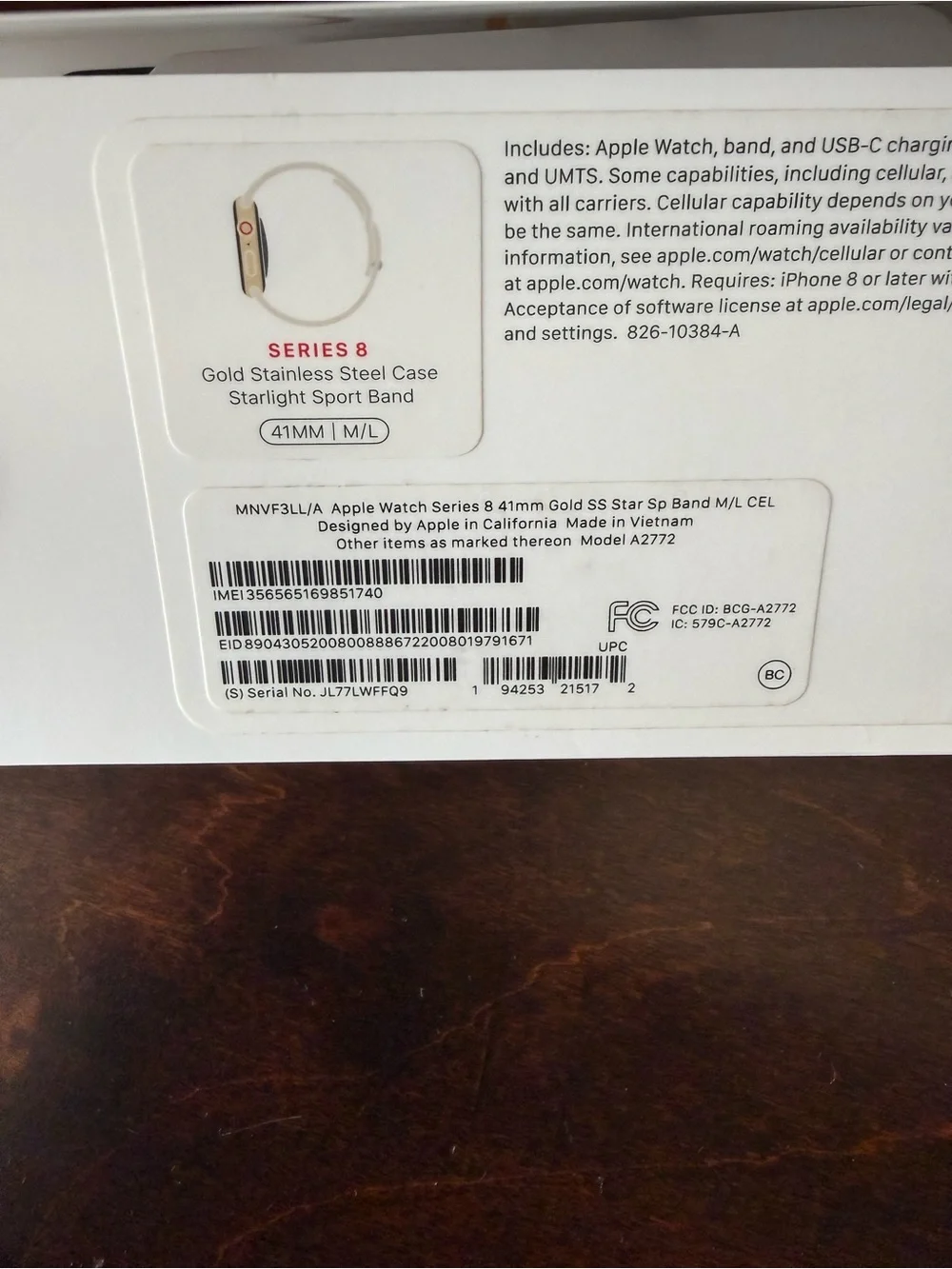 Apple Watch Series 8 41mm Gold Titanium